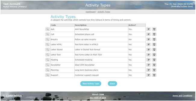 Activity Types